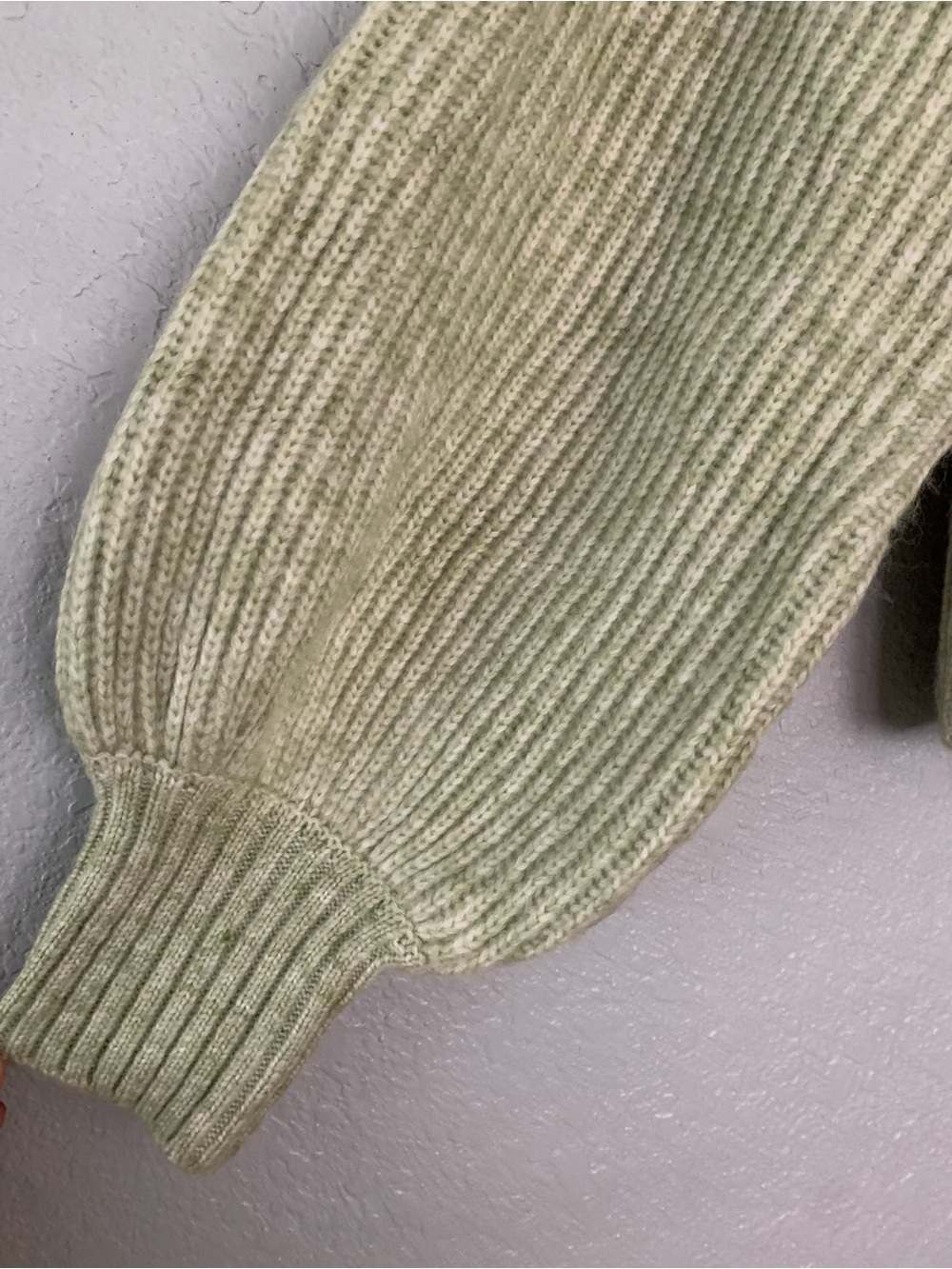 Mango Light Sage Ribbed V-Neck Button Cardigan - Picture 4 of 6